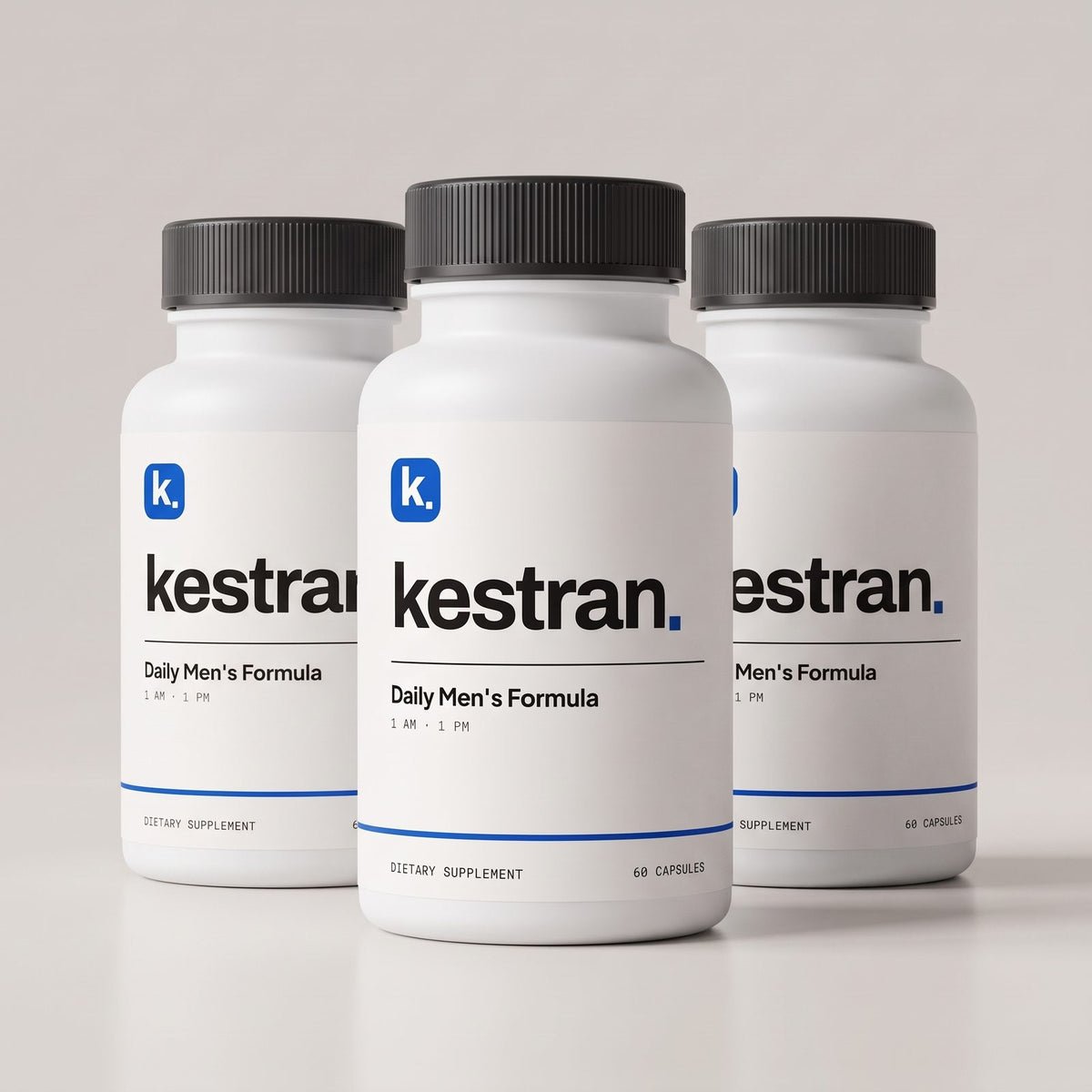 Three bottles of Kestran, a 90-night supply