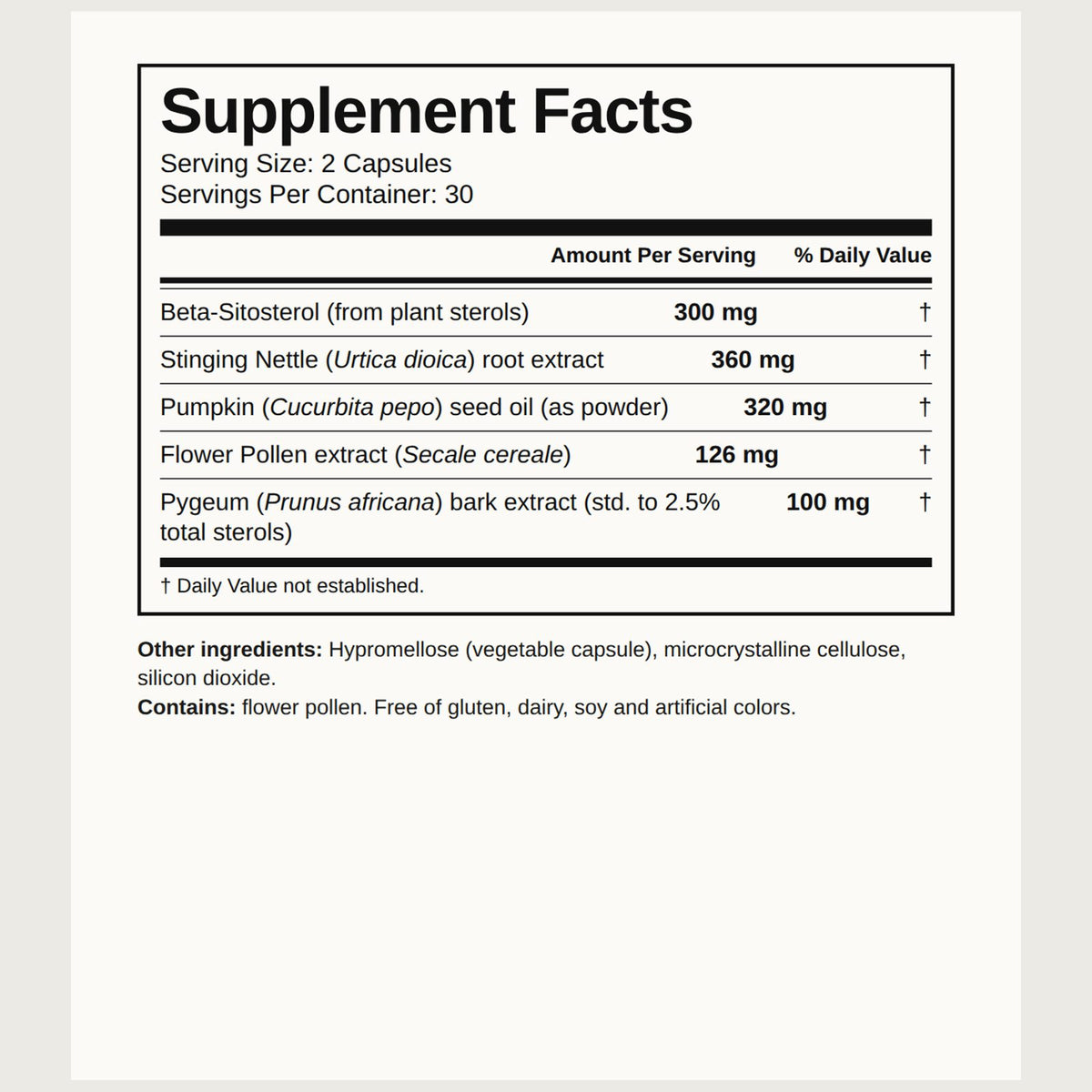 Kestran Supplement Facts